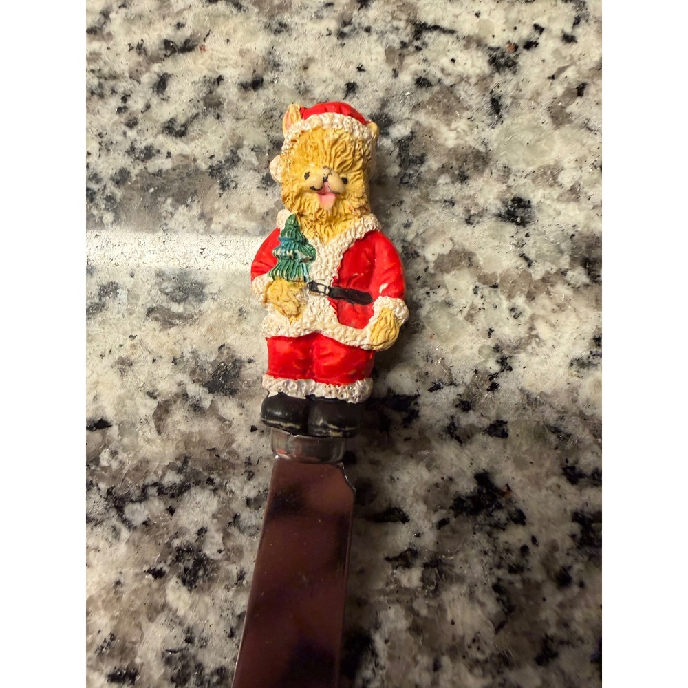 Christmas Golden‎ Retriever Santa Dog Cheese Spreader Holiday Butter Knife Resin